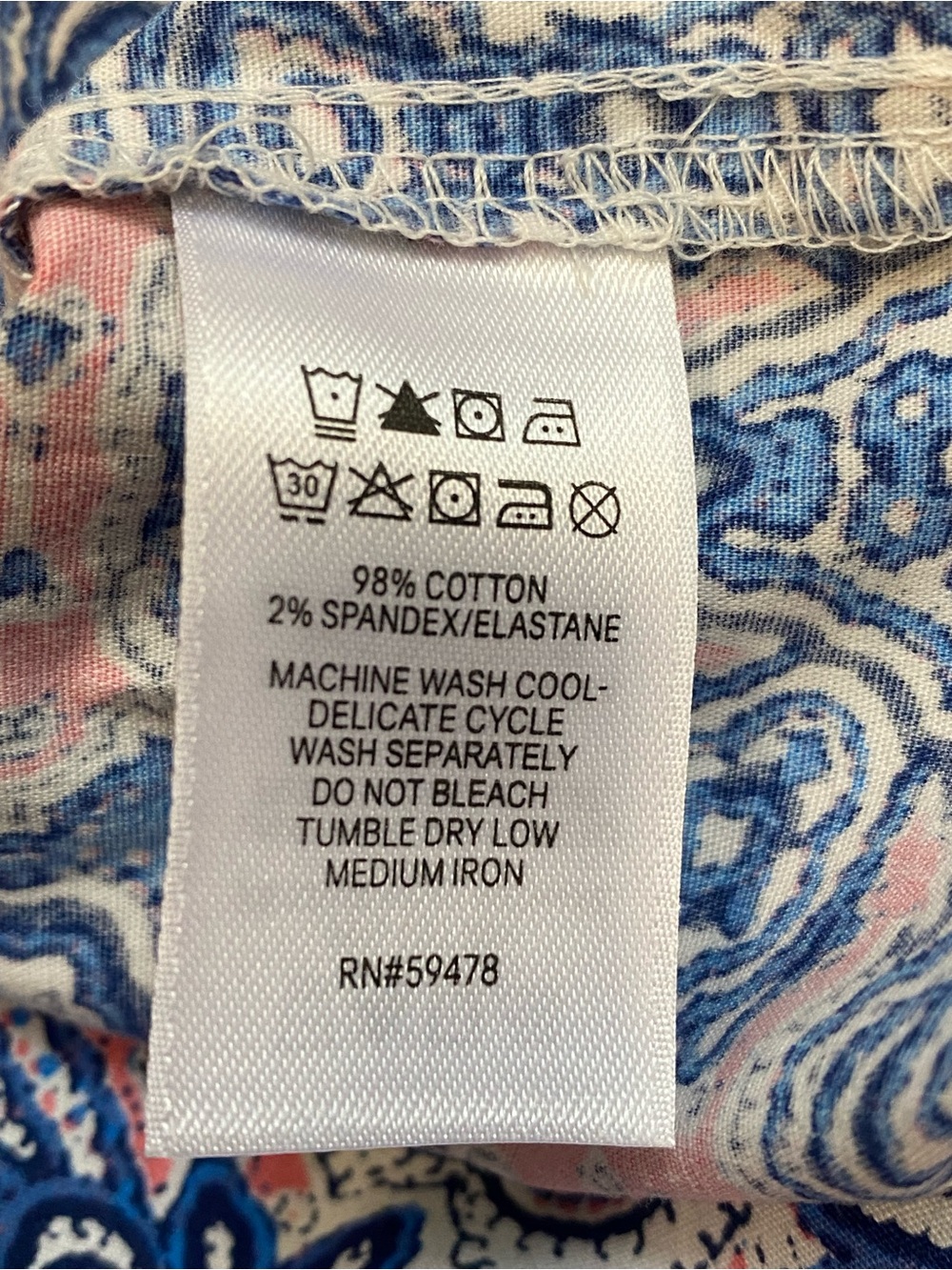 Tabitha Webb Sleeveless Paisley Shift Dress with Pockets Blue Pink Size 6 - Picture 12 of 15